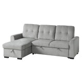 Carolina Exposed Feet With Faux Wood 2-Piece Reversible Sectional Pull-Out Bed And Hidden Storage