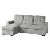 Carolina Exposed Feet With Faux Wood 2-Piece Reversible Sectional Pull-Out Bed And Hidden Storage