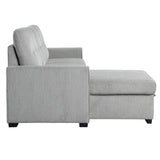 Carolina Exposed Feet With Faux Wood 2-Piece Reversible Sectional Pull-Out Bed And Hidden Storage