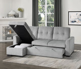 Carolina Exposed Feet With Faux Wood 2-Piece Reversible Sectional Pull-Out Bed And Hidden Storage
