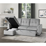 Carolina Exposed Feet With Faux Wood 2-Piece Reversible Sectional Pull-Out Bed And Hidden Storage