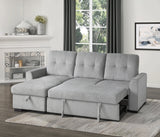 Carolina Exposed Feet With Faux Wood 2-Piece Reversible Sectional Pull-Out Bed And Hidden Storage