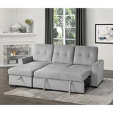 Carolina Exposed Feet With Faux Wood 2-Piece Reversible Sectional Pull-Out Bed And Hidden Storage