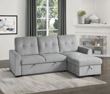 Carolina Exposed Feet With Faux Wood 2-Piece Reversible Sectional Pull-Out Bed And Hidden Storage