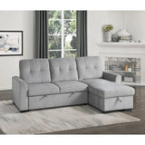 Carolina Exposed Feet With Faux Wood 2-Piece Reversible Sectional Pull-Out Bed And Hidden Storage