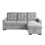 Carolina Exposed Feet With Faux Wood 2-Piece Reversible Sectional Pull-Out Bed And Hidden Storage
