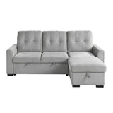 Carolina Exposed Feet With Faux Wood 2-Piece Reversible Sectional Pull-Out Bed And Hidden Storage