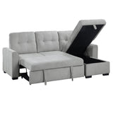 Carolina Exposed Feet With Faux Wood 2-Piece Reversible Sectional Pull-Out Bed And Hidden Storage