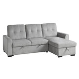 Carolina Exposed Feet With Faux Wood 2-Piece Reversible Sectional Pull-Out Bed And Hidden Storage