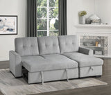 Carolina Exposed Feet With Faux Wood 2-Piece Reversible Sectional Pull-Out Bed And Hidden Storage