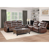 Putnam Brown Reclining Loveseat With Console