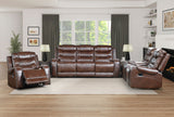 Putnam Brown Reclining Loveseat With Console
