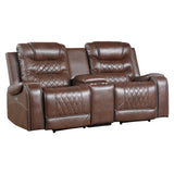 Putnam Brown Power Double Reclining Loveseat