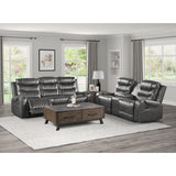 Putnam Gray Reclining Sofa With Drop Down Table