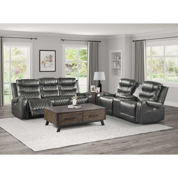 Putnam Gray Power Double Reclining Sofa