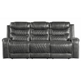 Putnam Gray Reclining Sofa With Drop Down Table