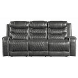 Putnam Gray Reclining Sofa With Drop Down Table