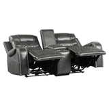 Putnam Gray Power Double Reclining Love Seat With Center Console, Receptacles And Usb Ports
