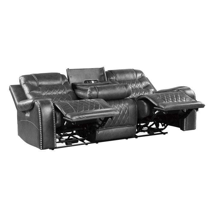 Putnam Gray Power Double Reclining Sofa