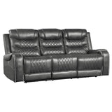 Putnam Gray Power Double Reclining Sofa