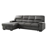 Michigan 2-Piece Sectional With Pull-Out Bed And Left Chaise Hidden Storage
