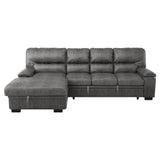Michigan 2-Piece Sectional With Pull-Out Bed And Left Chaise Hidden Storage