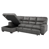 Michigan 2-Piece Sectional With Pull-Out Bed And Left Chaise Hidden Storage
