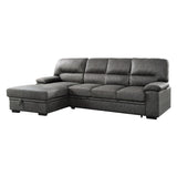Michigan 2-Piece Sectional With Pull-Out Bed And Left Chaise Hidden Storage