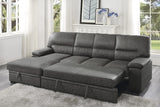 Michigan 2-Piece Sectional With Pull-Out Bed And Left Chaise Hidden Storage