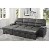 Michigan 2-Piece Sectional With Pull-Out Bed And Left Chaise Hidden Storage