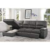 Michigan 2-Piece Sectional With Pull-Out Bed And Left Chaise Hidden Storage