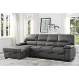 Michigan 2-Piece Sectional With Pull-Out Bed And Left Chaise Hidden Storage