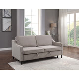 Adelia Cobblestone Velvet Convertible Studio Sofa with Pull-out Bed