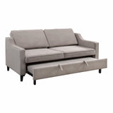 Adelia Cobblestone Velvet Convertible Studio Sofa with Pull-out Bed