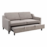 Adelia Cobblestone Velvet Convertible Studio Sofa with Pull-out Bed
