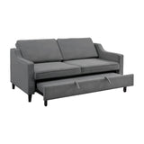 Adelia Dark Gray Velvet Convertible Studio Sofa with Pull-out Bed