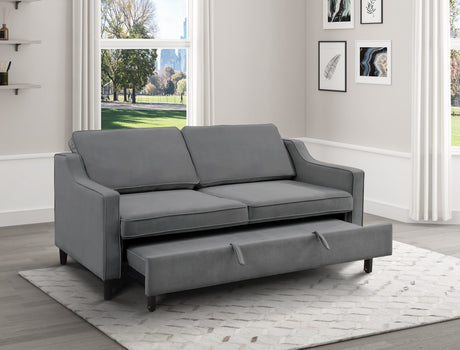 Adelia Dark Gray Convertible Studio Sofa With Pull-Out Bed