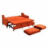 Adelia Orange Convertible Studio Sofa With Pull-Out Bed