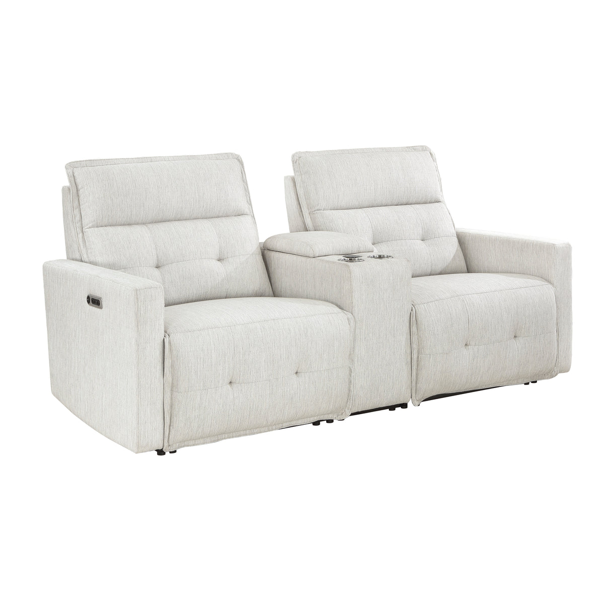 Salida Power Double Reclining Love Seat With Center Console And Headrests