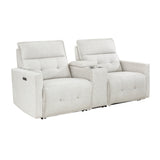 Salida Power Double Reclining Love Seat With Center Console And Headrests