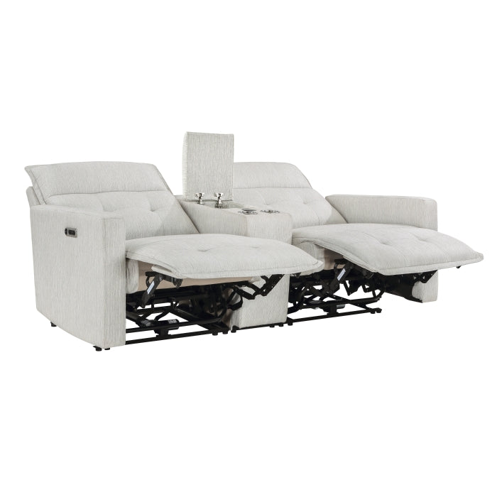 Salida Power Double Reclining Love Seat With Center Console And Headrests
