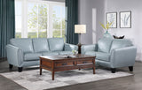 Spivey Aqua Leather Loveseat