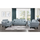 Spivey Aqua Leather Loveseat