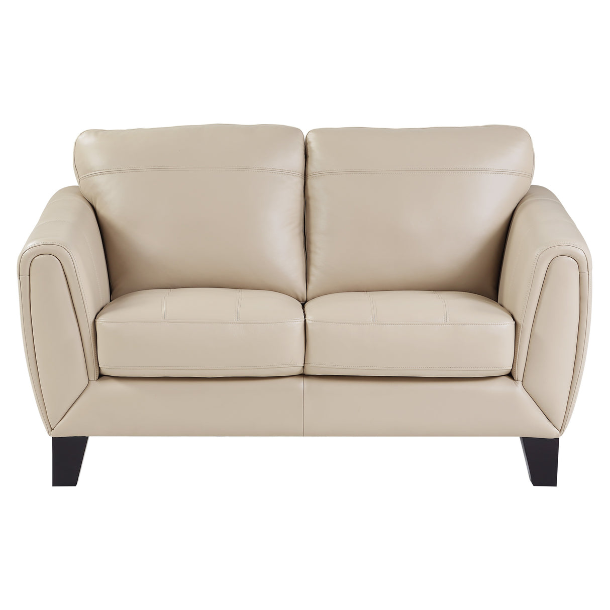Spivey Beige Leather Loveseat