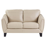 Spivey Beige Leather Loveseat