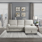Morelia Exposed Feet With Faux Wood 2-Piece Sectional Pull-Out Bed And Right Chaise Hidden Storage