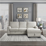 Morelia Exposed Feet With Faux Wood 2-Piece Sectional Pull-Out Bed And Right Chaise Hidden Storage