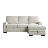 Morelia Exposed Feet With Faux Wood 2-Piece Sectional Pull-Out Bed And Right Chaise Hidden Storage