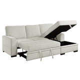 Morelia Exposed Feet With Faux Wood 2-Piece Sectional Pull-Out Bed And Right Chaise Hidden Storage