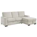 Morelia Exposed Feet With Faux Wood 2-Piece Sectional Pull-Out Bed And Right Chaise Hidden Storage